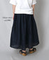 INSL26325 60s AUTO LOOM COTTON/LINEN PLAIN GATHERED SKIRT