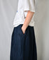 INSL26325 60s AUTO LOOM COTTON/LINEN PLAIN GATHERED SKIRT