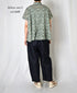 NSL26071 80s VOILE TWO TONE FLOWER PRINT FRILL COLLAR FRENCH/SL SHIRT