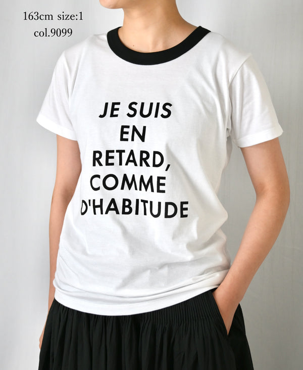 NFA2601P47 "RETARD" 4.4oz COTTON JERSEY CREW NECK S/SL RINGER T-SHIRT
