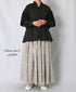INMDS26123 POWER LOOM COTTON VOILE ARABESQUE HAND SCREEN PRINT FLARED SKIRT WITH PINTUCK