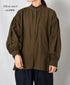 INMDS26702 TWILL COTTON KHADI PLAIN FRILL COLLAR SHIRTS WITH MINI PINTUCK