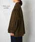 INMDS26702 TWILL COTTON KHADI PLAIN FRILL COLLAR SHIRTS WITH MINI PINTUCK
