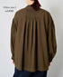 INMDS26702 TWILL COTTON KHADI PLAIN FRILL COLLAR SHIRTS WITH MINI PINTUCK