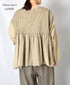 NMDS26603D ORGANIC MICRO CHK&VOILE PLAIN PATCHWORK OVERDYE CREW-NECK BUTTON SHIRT WITH PINTUCK