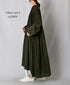 NMDS26602D ORGANIC MICRO CHK&VOILE PLAIN PATCHWORK OVERDYE PINTUCK PULLOVER DRESS