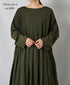 NMDS26602D ORGANIC MICRO CHK&VOILE PLAIN PATCHWORK OVERDYE PINTUCK PULLOVER DRESS