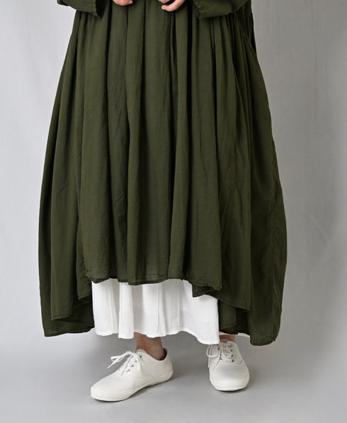 NMDS26602D ORGANIC MICRO CHK&VOILE PLAIN PATCHWORK OVERDYE PINTUCK PULLOVER DRESS
