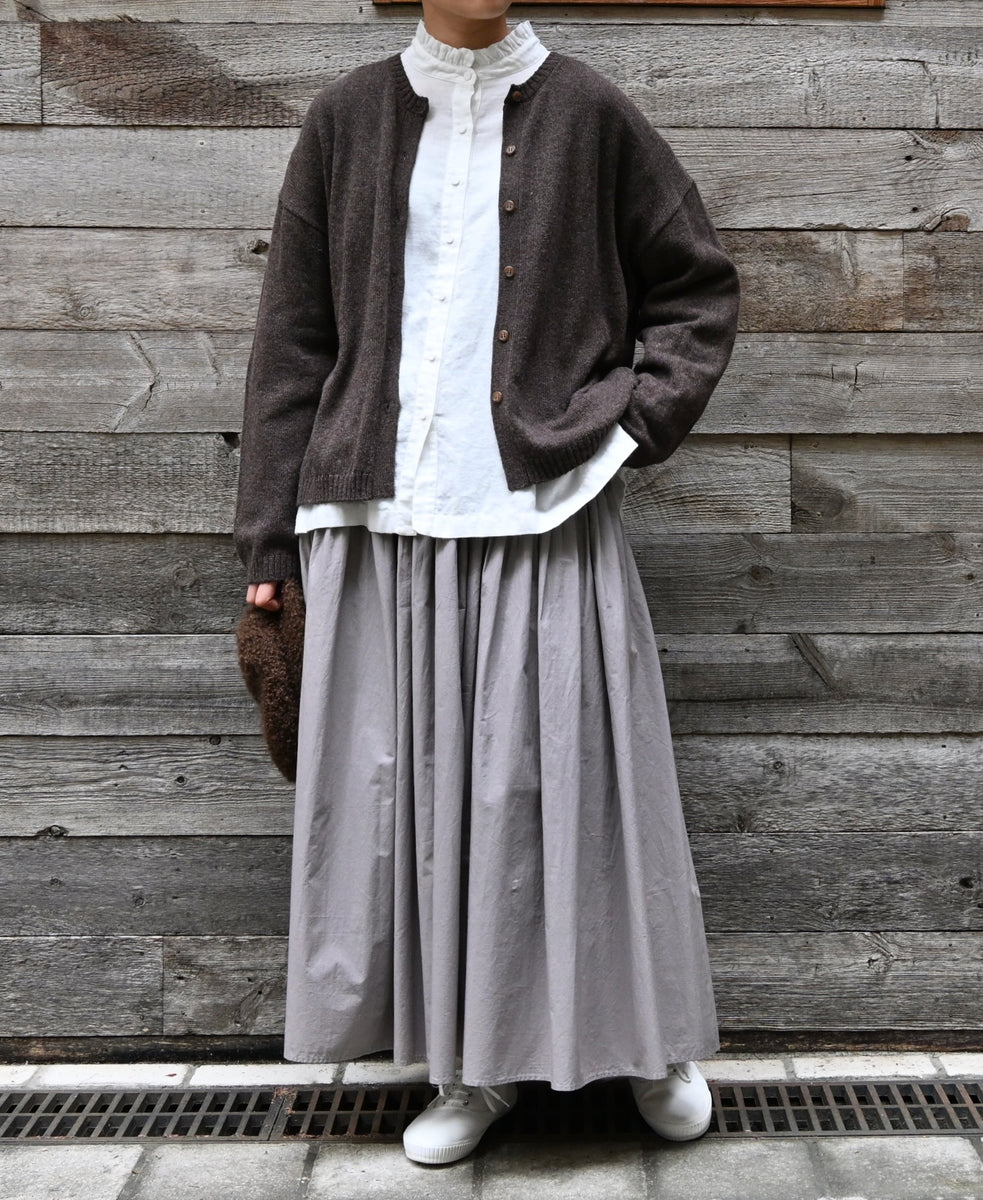 NMDS26535 60s ORGANIC POPLIN PLAIN PINTUCK FLARED SKIRT – Narumi
