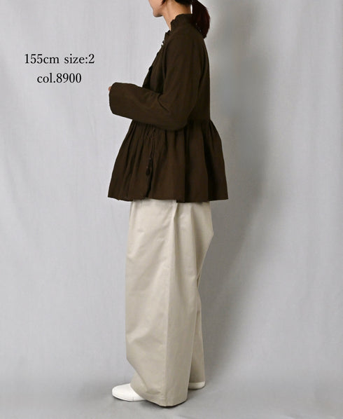 INMDS26701 TWILL COTTON KHADI PLAIN FRILL CACHE COEUR
