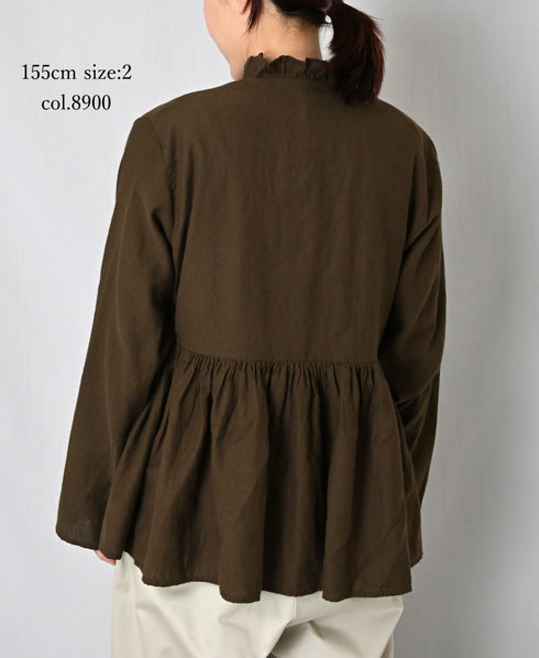 INMDS26701 TWILL COTTON KHADI PLAIN FRILL CACHE COEUR
