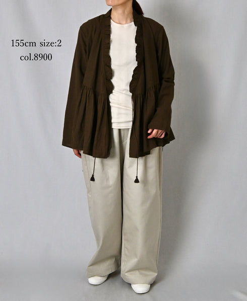 INMDS26701 TWILL COTTON KHADI PLAIN FRILL CACHE COEUR