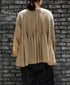 NMDS26511D 80s ORGANIC VOILE STRIPE (OVERDYE) CREW-NECK 3/4 SL SHIRT WITH MINI PINTUCK