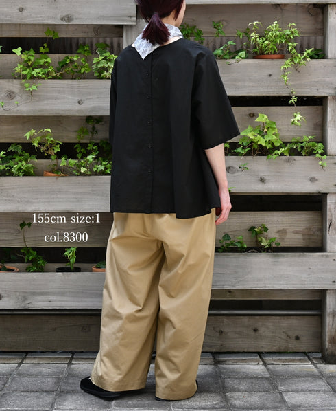 GNMDS2502CLW COTTON/LINEN DYED WEATHER 2TUCK WIDE EASY PANTS