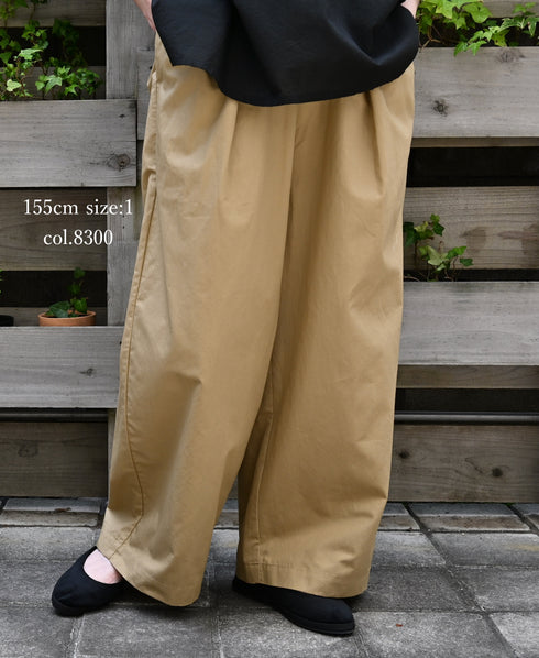GNMDS2502CLW COTTON/LINEN DYED WEATHER 2TUCK WIDE EASY PANTS