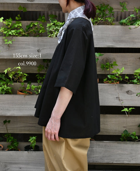 NSL26006 60s CAMBRIC PLAIN BACK OPENING SMOCK