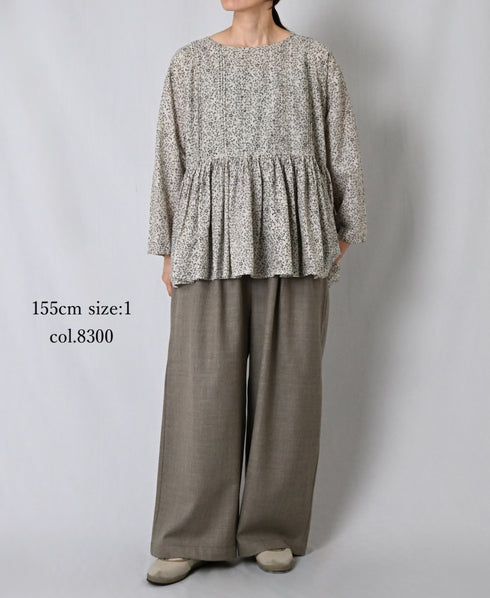 GNMDS2502WS WOOL SERGE 2TUCK WIDE EASY PANTS