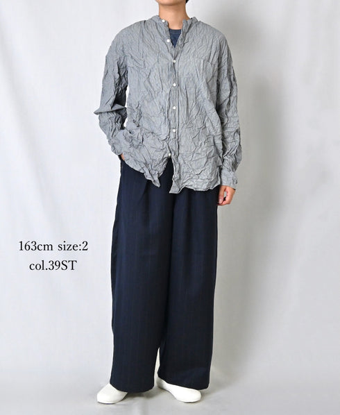 GNMDS2502WS WOOL SERGE 2TUCK WIDE EASY PANTS