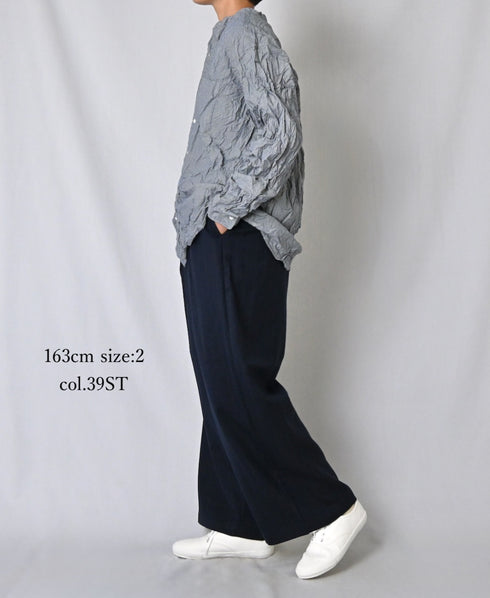 GNMDS2502WS WOOL SERGE 2TUCK WIDE EASY PANTS