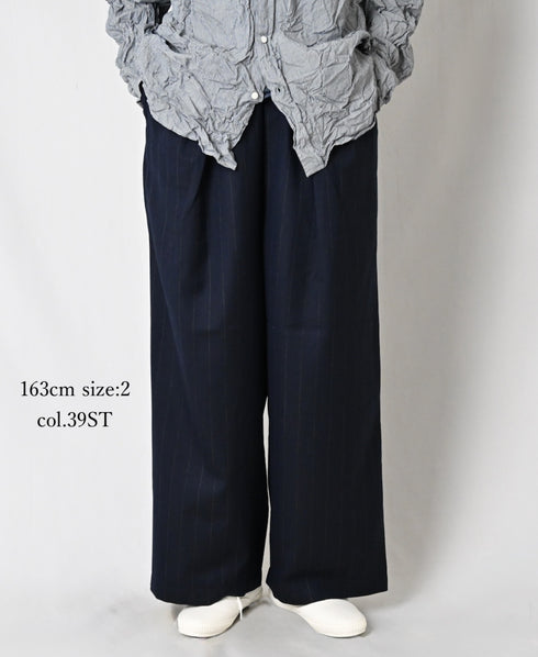 GNMDS2502WS WOOL SERGE 2TUCK WIDE EASY PANTS