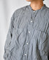 NVL2681SCW POPLIN STRIPE & CHECK WRINKLE BANDED COLLAR L/SL OVERSIZED SHIRTS