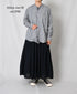 NVL2681SCW POPLIN STRIPE & CHECK WRINKLE BANDED COLLAR L/SL OVERSIZED SHIRTS