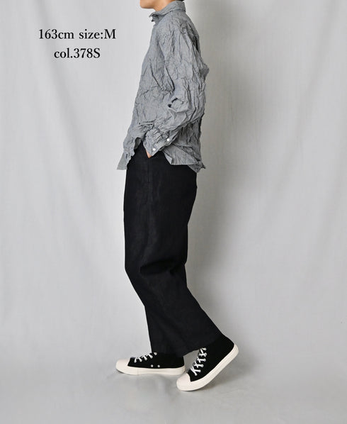 NVL2683SCW POPLIN STRIPE & CHECK WRINKLE REGULAR COLLAR L/SL SHIRTS