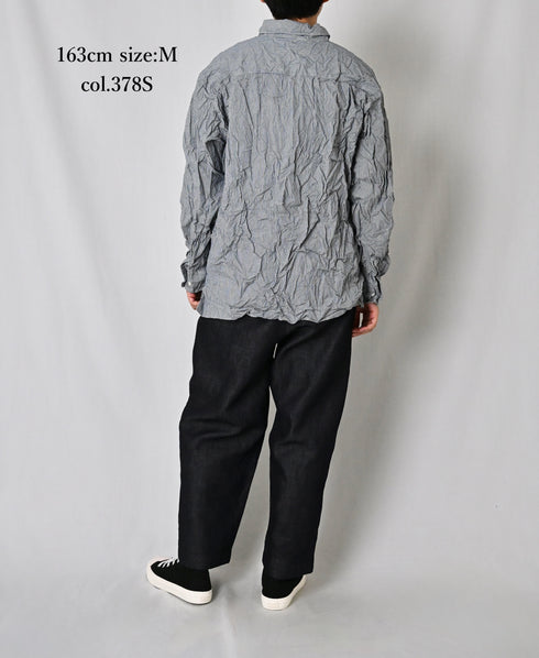 NVL2683SCW POPLIN STRIPE & CHECK WRINKLE REGULAR COLLAR L/SL SHIRTS