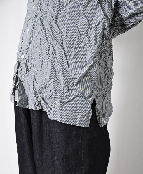 NVL2683SCW POPLIN STRIPE & CHECK WRINKLE REGULAR COLLAR L/SL SHIRTS