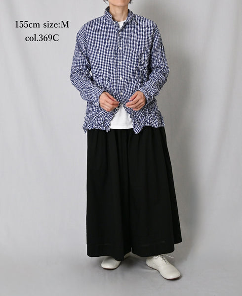 NVL2683SCW POPLIN STRIPE & CHECK WRINKLE REGULAR COLLAR L/SL SHIRTS