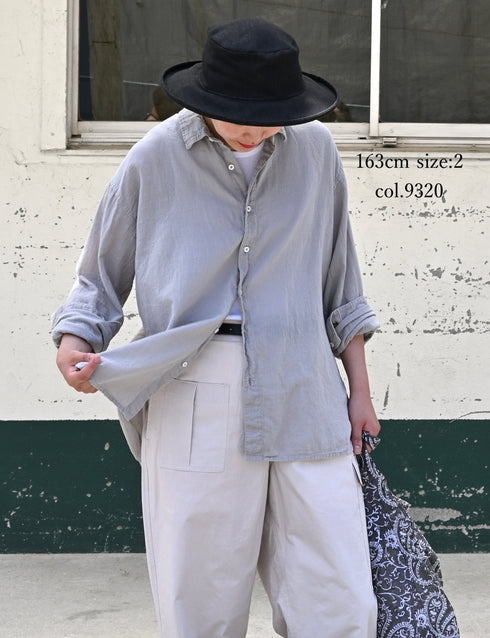 INAM2502G3D 30s GAUZE OVERDYE UTILITY REGULAR COLLAR SHIRT