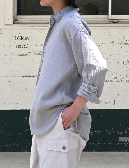 INAM2502G3D 30s GAUZE OVERDYE UTILITY REGULAR COLLAR SHIRT