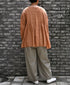 NMDS26511D 80s ORGANIC VOILE STRIPE (OVERDYE) CREW-NECK 3/4 SL SHIRT WITH MINI PINTUCK