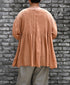 NMDS26511D 80s ORGANIC VOILE STRIPE (OVERDYE) CREW-NECK 3/4 SL SHIRT WITH MINI PINTUCK