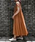 NMDS26513D 80s ORGANIC VOILE STRIPE (OVERDYE) CREW-NECK F/SL DRESS WITH PINTUCK