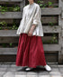 NMDS26254 80s VOILE SMALL GENTIANA BLOCK PRINT GATHERED SKIRT WITH LINING