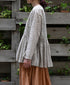NMDS26515D 80s ORGANIC VOILE STRIPE (OVERDYE) MINI PINTUCK FLARED SKIRT