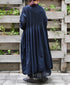 NMDS26514D 80s ORGANIC VOILE STRIPE (OVERDYE) BANDED SHIRT DRESS WITH MINI PINTUCK