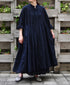 NMDS26514D 80s ORGANIC VOILE STRIPE (OVERDYE) BANDED SHIRT DRESS WITH MINI PINTUCK