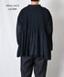 NMDS26512D 80s ORGANIC VOILE STRIPE (OVERDYE) MINI PINTUCK BANDED SHIRT