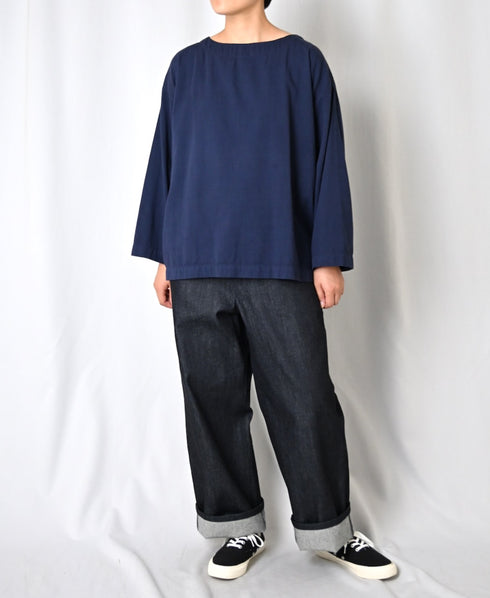 INAM2661TD 30s COTTON TWILL OVERDYE BOAT NECK SMOCK