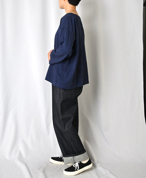 INAM2661TD 30s COTTON TWILL OVERDYE BOAT NECK SMOCK