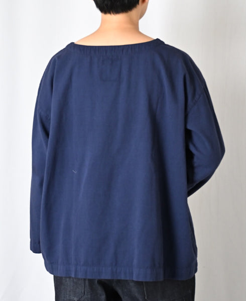 INAM2661TD 30s COTTON TWILL OVERDYE BOAT NECK SMOCK