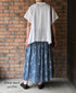 NSL26065 80s VOILE LEAF & FLOWER PRINT GATHERED SKIRT