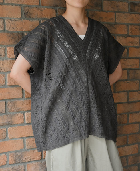 NSL25063 ALL LACE FRENCH/SL PONCHO