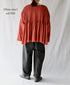 NMDS26603D ORGANIC MICRO CHK&VOILE PLAIN PATCHWORK OVERDYE CREW-NECK BUTTON SHIRT WITH PINTUCK