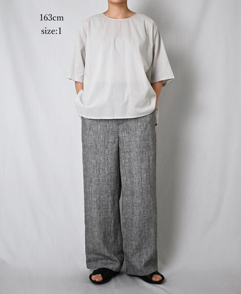 NSL26006 60s CAMBRIC PLAIN BACK OPENING SMOCK
