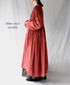 NMDS26604D ORGANIC MICRO CHK&VOILE PLAIN PATCHWORK OVERDYE CREW-NECK BUTTON SHIRT MAXI DRESS WITH PINTUCK