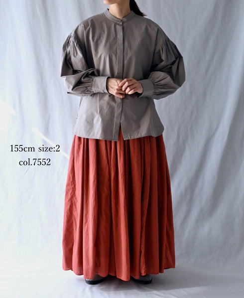 NMDS26605D ORGANIC MICRO CHK&VOILE PLAIN PATCHWORK OVERDYE RAJASTHAN GATHERED SKIRT