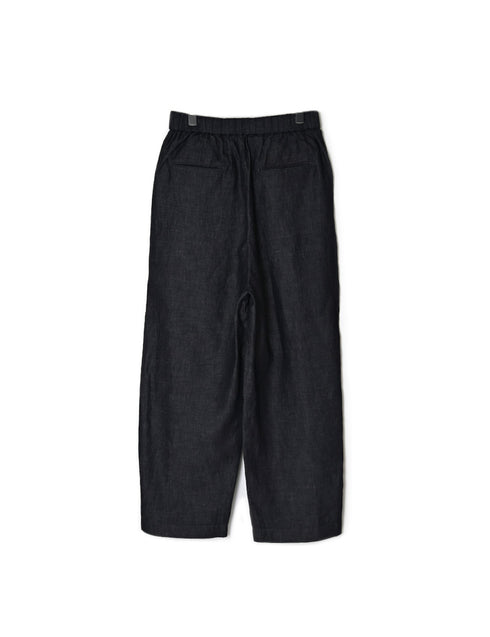 GNMDS2501CL 5.1oz WASHED COTTON/LINEN DENIM 2TUCK TAPERED EASY PANTS